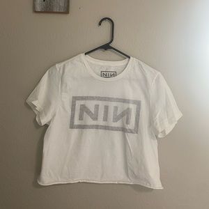 Crop top size small. Wrinkled from storage. Nine Inch Nails band t-shirt.